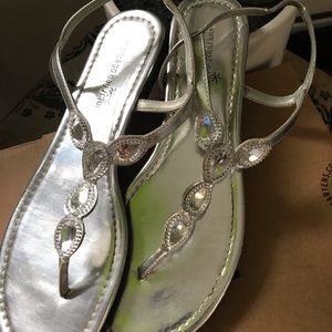 Silver sandals size 9